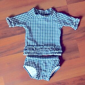 Ruffle Butts Navy Gingham swim